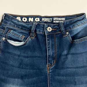S.O.N.G jeans superhighrise skinny ankle size 5/27 dark blue jeans